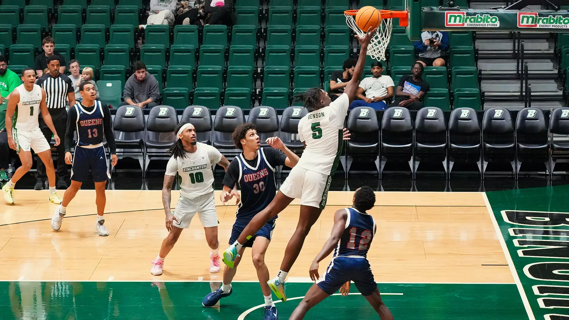 Nehemiah Benson finishing at the basket